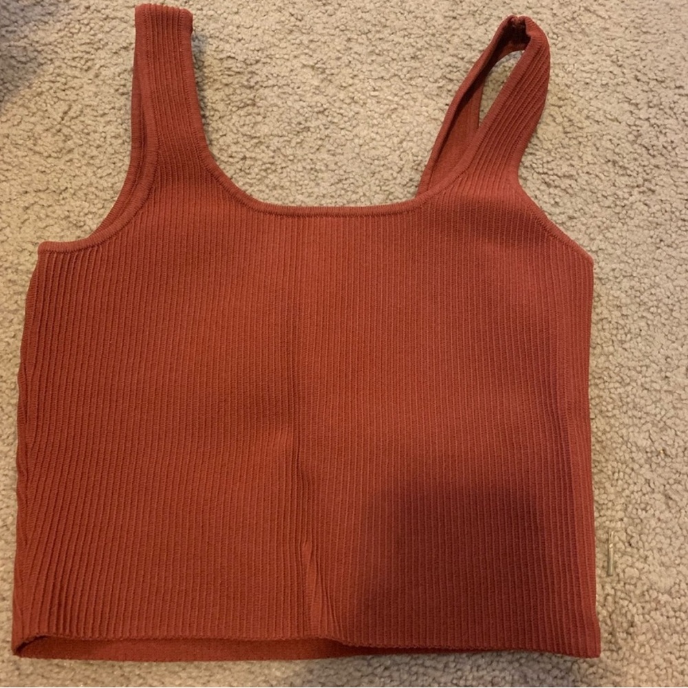 L.A. Hearts Ribbed Burnt Orange Tank